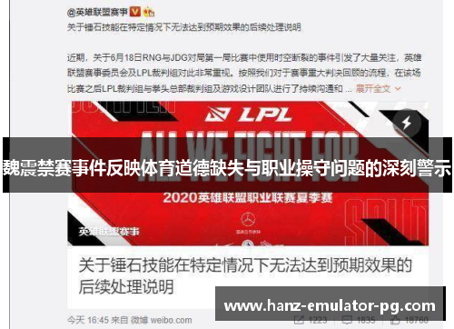 魏震禁赛事件反映体育道德缺失与职业操守问题的深刻警示